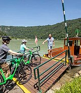 Fähre auf der Donau bei der Schlögener Schlinge